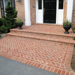 Herringbone brick porch and bullnose steps AFTER Square