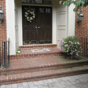 Mortared Brick and Stone Front Porch BEFORE